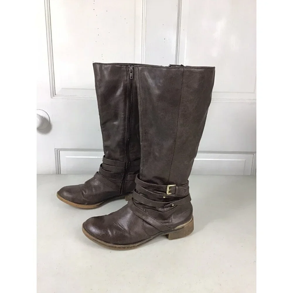 JUST FAB Boots Side Zipper Womens 7.5